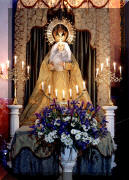La Virgen de la Esperanza en la Parroquia de San Juan, con motivo de la celebración del Triduo